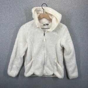 The North Face Full Zip Fleece Hoodie Girls L/G 14/16 White Oso High Pile Shaggy